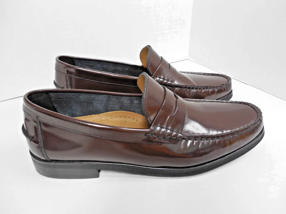 Florsheim Hombres Berkley Mocasín Cuero Marrón Penny Zapatos de Vestir Talla 10 B Foto 3 de 4