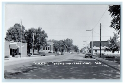 #ad c1950#x27;s Main Street Scene Cars Withee Wisconsin WI RPPC Photo Vintage Postcard $29.22