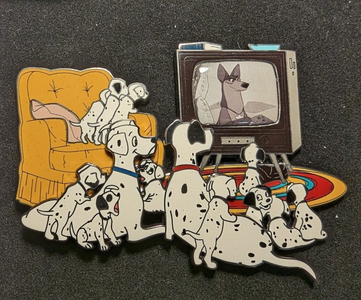 101 Dalmatians Disney Featured Artist Watching TV Jumbo Boxed Pin