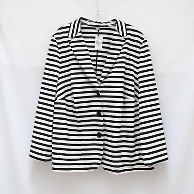NWT Erfo striped blazer suit jacket nautical 22 classic white black new business
