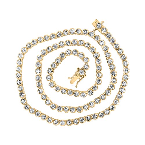 14kt Yellow Gold Mens Round Diamond 16 