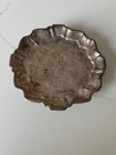 Wallace Avalon Silverplated Footed Scalloped Tray Engraved 1525 Patina 6.25" VTG — photo 3