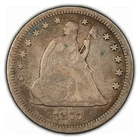 1877-CC 25c Seated Liberty Silver Quarter - Carson City Mint Coin - Fine - B1932