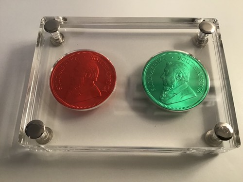 2 x 1 oz Silber Krügerrand 2022 im Acryl Aufsteller Set Red & Green Space - Bild 5 von 15