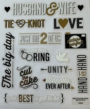 HUSBAND & WIFE Mylar Gold Foil Stickers (13pc)Paper Studio•Wedding*Celebrate*