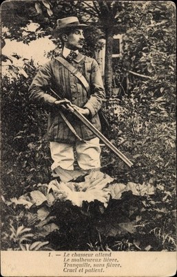 Ak Le chasseur attend le malheureux lievre, Jäger - 2933557