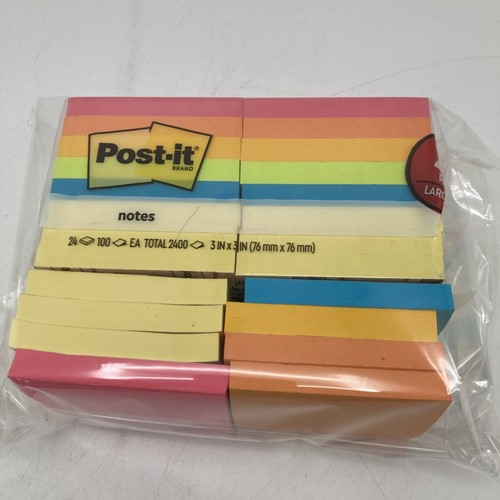 Post-it Brand 3M 3 Inch X 3 Inch Post-It Notes 24 Pads Color New In Open - Picture 7 of 9