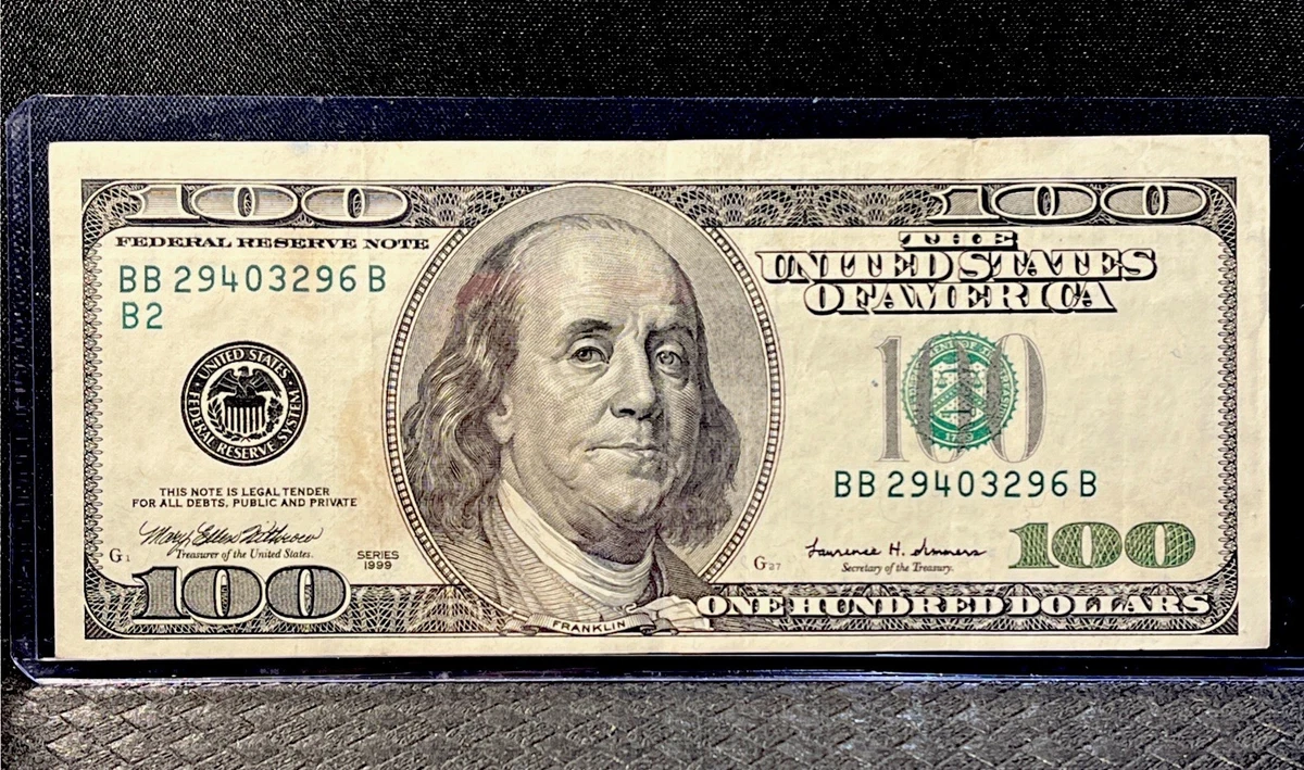1999 年100 美元美国小尺寸纸币| eBay