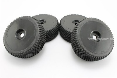 HoBao Hyper SS 1/8 Buggy 17mm Pre-Glued Black Wheels L Pattern Tires 90029 Ofna