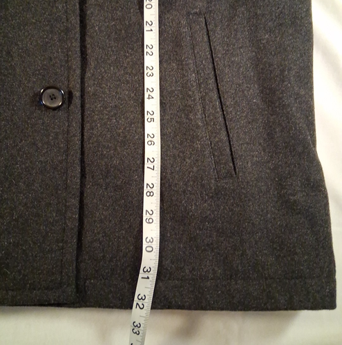 J. Crew Wool Coat Women's XL Charcoal Black Overcoat 100% Wool Lined w/ Pockets - Picture 14 of 14