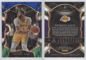 2020 Panini Select Concourse Blue White Green Flash Prizm /49 Anthony Davis #45
