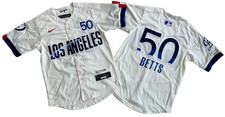 Tariffs Free! YOUTH'S Dodgers #50 Mookie Betts City Connect Cream Jersey.