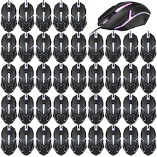 Sratte 30 Pack Black USB Wired Mouse Bulk 1200 DPI RGB Optical Computer Mouse...