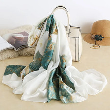 Women's Silk Feel Scarf 90x180cm Fashion Shawl Wrap Lightweight Neck Scarf