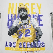 Los Angeles Shirt Mens Medium White Pro Team Heavyweight Short Sleeve