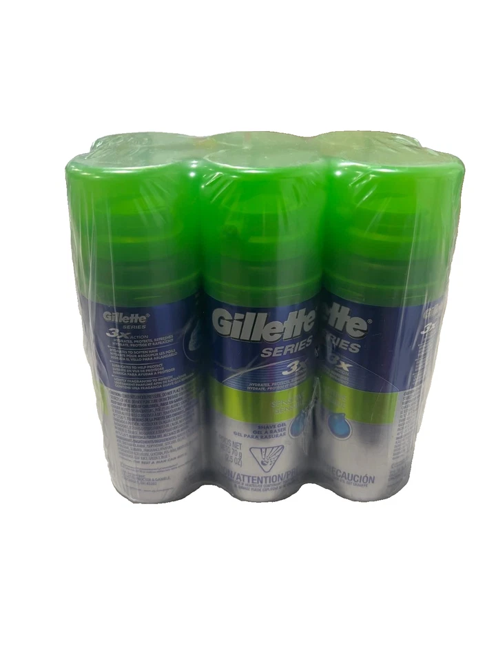 Gel de afeitar piel sensible Gillette Series con aloe - 70 g - 2,5 oz - Paquete de 6 Foto 2 de 4