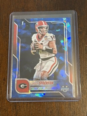 2025 Bowman Chrome U Sapphire Football Gunner Stockton