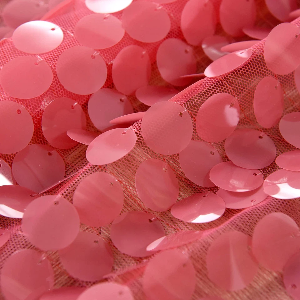 2 piezas Coral 52" x 84" Big Payette Lentejuelas Ventana Cortinas Paneles Telón de fondo Foto 3 de 4