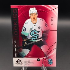 Upper Deck SP Game Used Authentic Rookies Jacob Melanson Red /399 Seattle Kraken