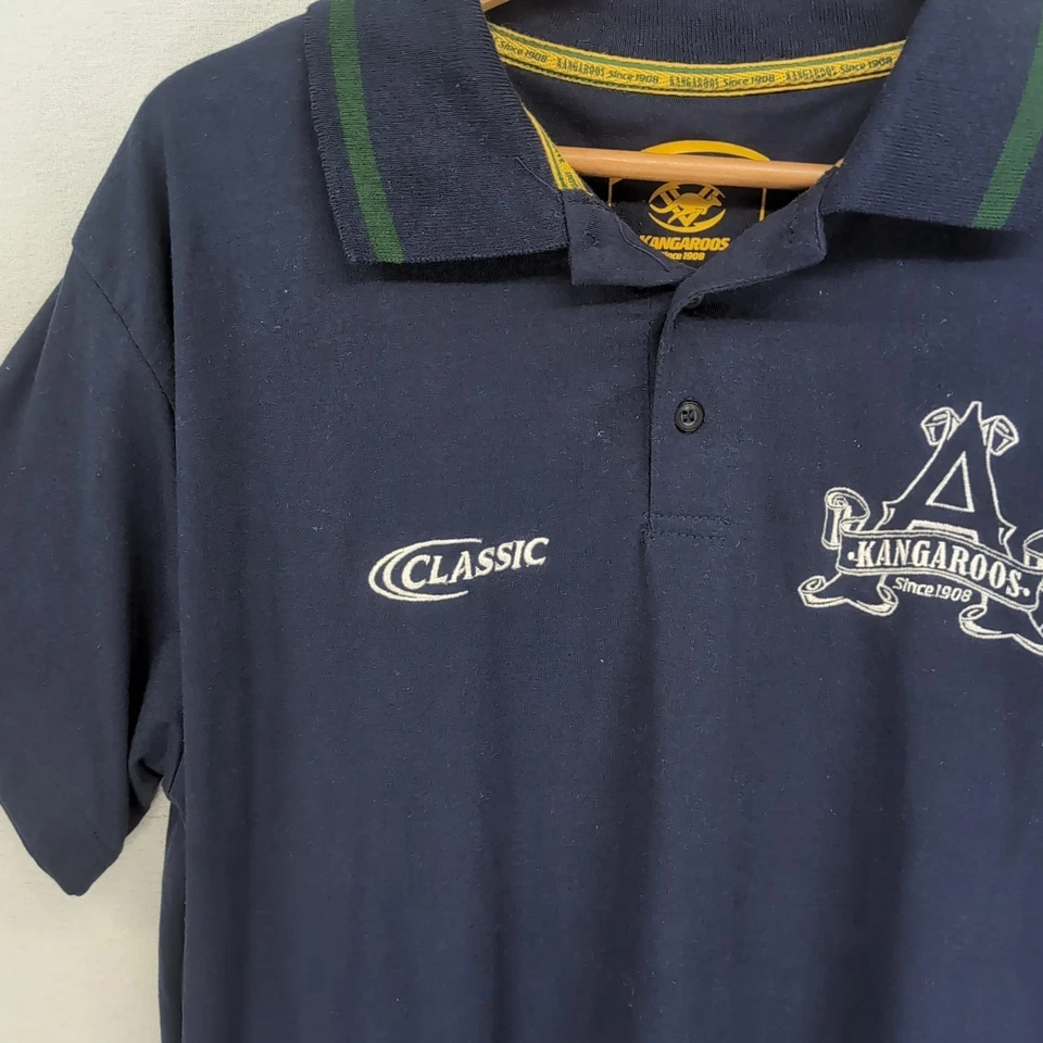 Australian Kangaroos Classic Rugby League NRL ARL Polo Shirt Navy Blue XL Mens - image 3 of 4