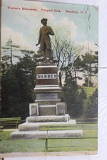 New York NY NYC Brooklyn Prospect Park Warren Monument Postcard Old Vintage Card