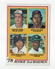 (b) 1978 Topps #704 Iorg/Oliver/Perlozzo/ Lou Whitaker RC Rookie Card NM. rookie card picture