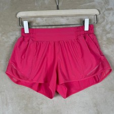 Lululemon Hotty Hot High-Rise Lined Shorts Pink Size 4 Athleisure Summer Sporty