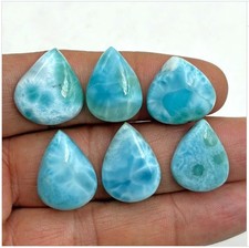 Natural Dominican Sky Blue Larimar 6 Pcs Cabochon Gemstones 100Cts Wholesale Lot