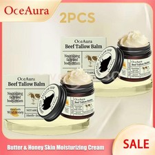 2PCS Beef Tallow for Skin - Organic Grass-Fed Whipped Beef Tallow and Honey Balm