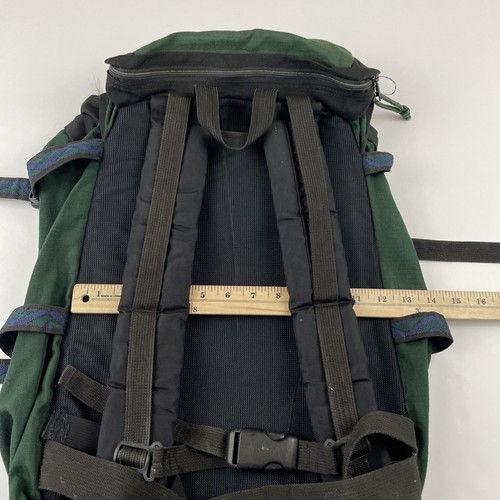 JANSPORT Backpack Top Load Drawstring Padded Straps Green Camp Hike Travel USA - Picture 3 of 10