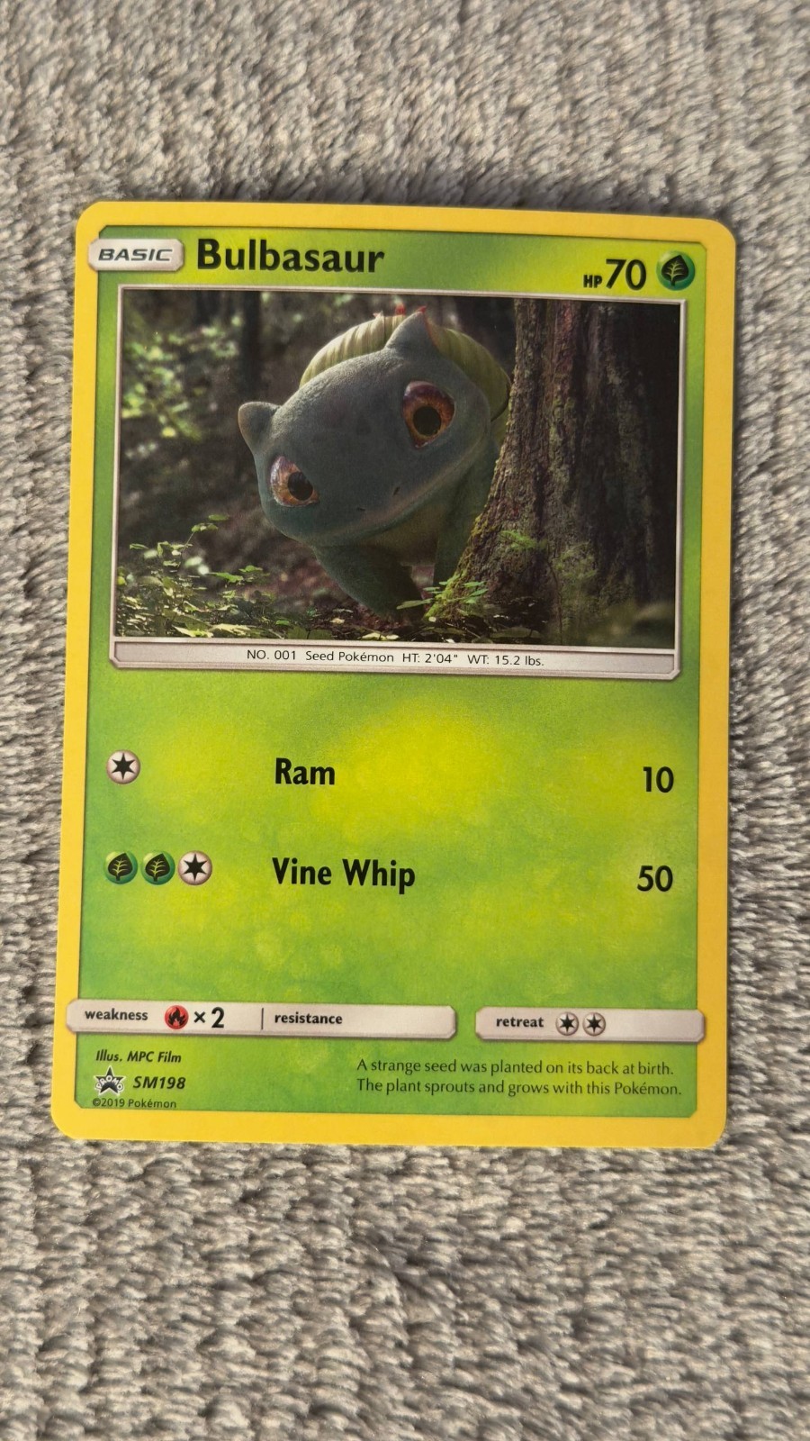 2019 Pokémon Bulbasaur SM198 Sun & Moon Black Star Promo