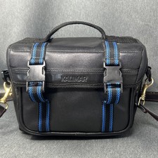 Vintage Kalimar Black Camera Bag 10x6x8 Pockets Adjustable Shoulder Strap Case