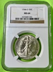 1944-D Liberty Walking Half Dollar NGC MS 64  Brilliant