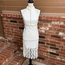 Bardot Gemma White Floral Lace Halter Mini Dress Women's Size 6 NWT