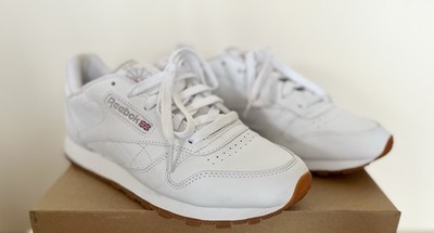 Women's Reebok CLASSIC leather sneakers - White/Gum size 8.5 | eBay