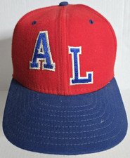  RARE Vintage New Era "A L" American League MLB Snapback Baseball Cap, Red
