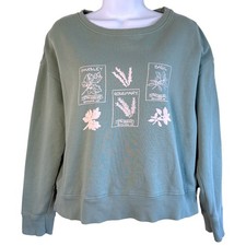 Pact Womens Herb Organic Cotton Crewneck Sweatshirt Sz M Sustainable Earthy