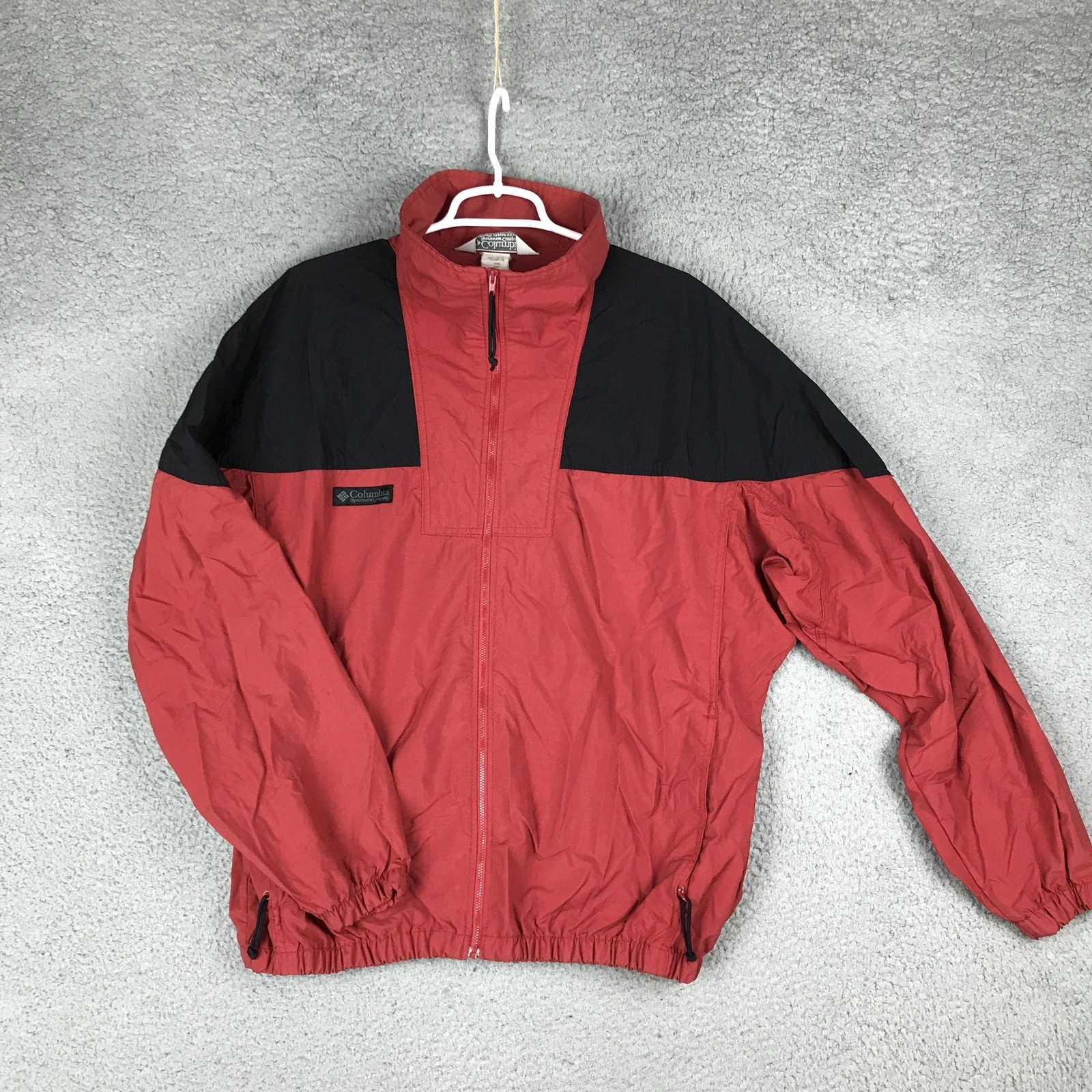 Vintage Columbia Jacket Mens Large Nylon Full Zip Windbreaker Outdoors 90s