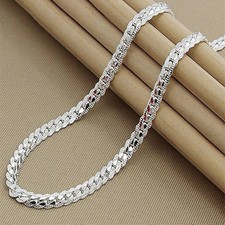 925 Sterling Solid Silver Chain Necklace Jewelry for Women Men Fashion Gift