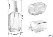 4 Pack, HWASHIN 1.7 oz Amber Glass Spray Bottles