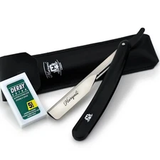 Premium Quality Men Shaving Straight Barber Razor & Derby Double Edge Blades