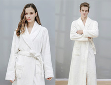 Dressing Gown Men Extra Plus Size Long Thermal Warm Bath Robe Flannel Bathrobe