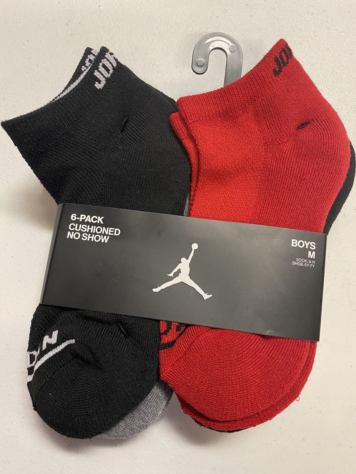 Nike Jumpman Jordan No Show Boys 6pk Socks Size M 911 Shoe Size 5Y7Y