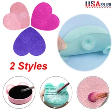 Silicone Makeup Brush Cleaner Pad Washing Scrubber Board Cleaning Mat Tools USA