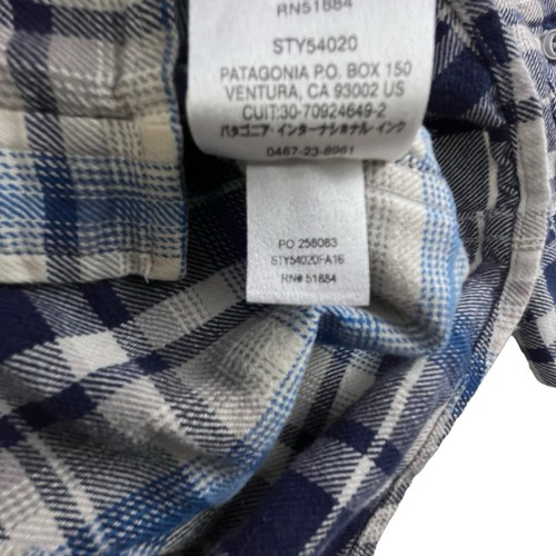 Patagonia Fjord Flannel Shirt Men's Medium Blue Gray Plaid Long Sleeve Outdoor - Picture 11 of 14