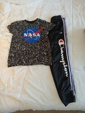 NASA T-shirt And Champion Joggers Set Boys Size 10 To 11 Years,Blast Off,Space
