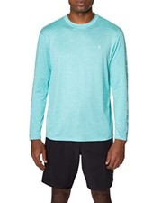 Spyder Men's Standard Heather Long Sleeve Rashguard, Green Blue, Medium