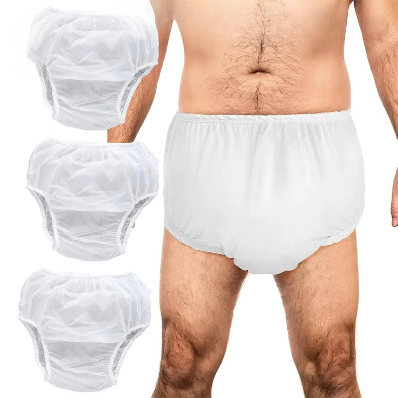 3Pack TPU Adult Diaper Cover Waterproof Breathable Reusable Washable with 1 Bag