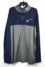 NBA Mens Navy Blue Gray Long Sleeve 1/4 Zip T...