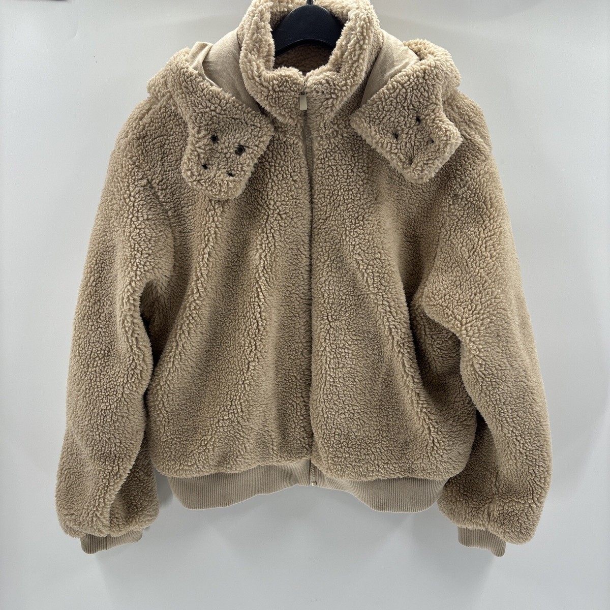 NWOT Sincerely Jules Women's Full Zip Hooded Teddy Jacket